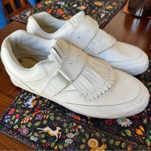 Etonic ST 6005 Mens White Soft Spike Golf Shoes size 12M Fringe Kiltie